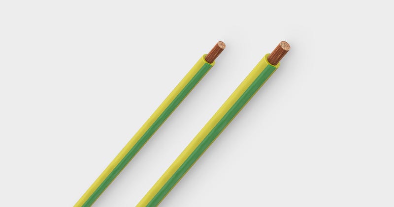 Product image with highly flexible, reinforced PVC insulated stranded FLEXI-S/POAG-HK wire for potential equalization, in the medical engineering field.